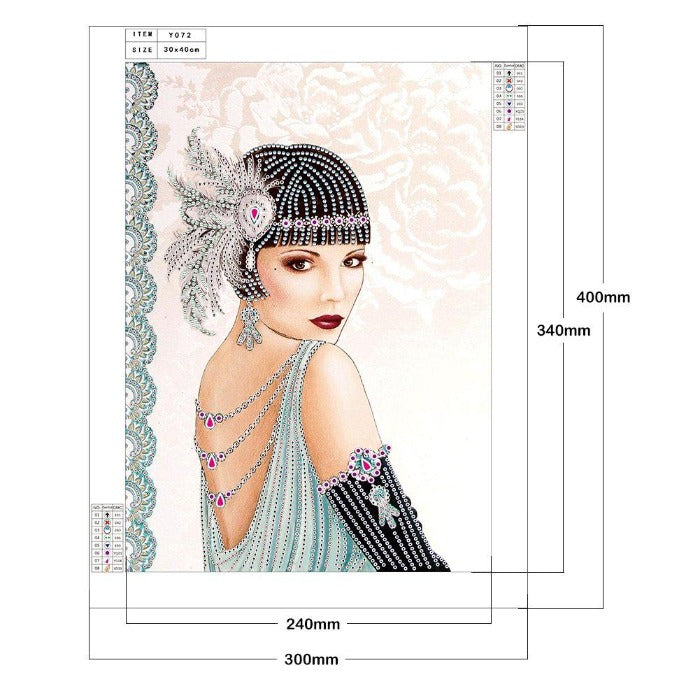 Noble Lady Diamond Painting Kits, 5D DIY Special shaped drills
