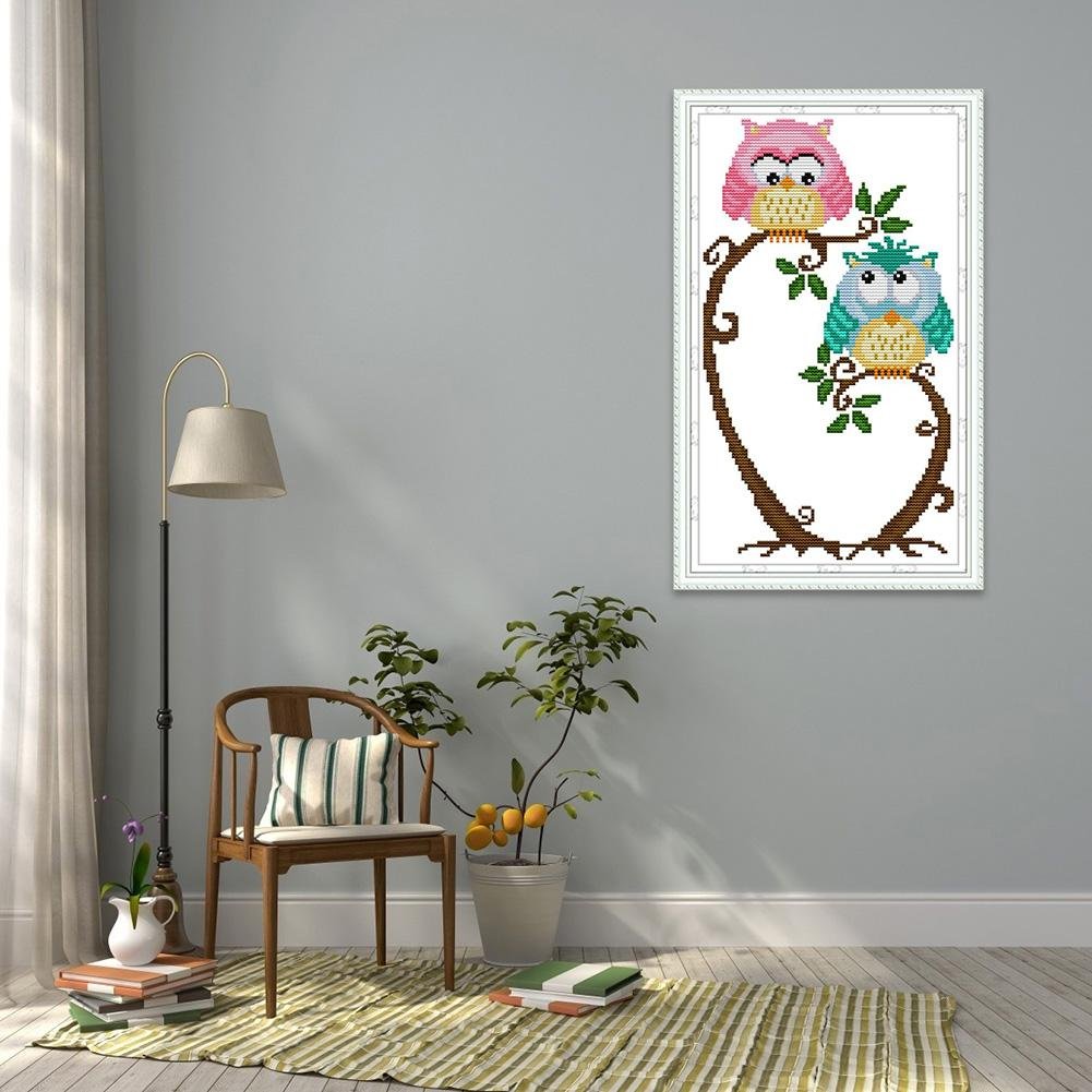 14ct Estampado Ponto Cruz - Coruja (19*33cm)