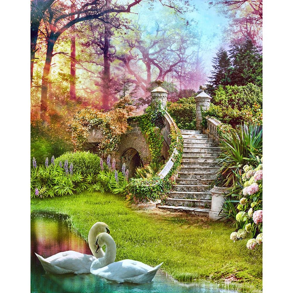 5D Diy Diamond Painting Kit Full Round Beads Fantasy Bridge