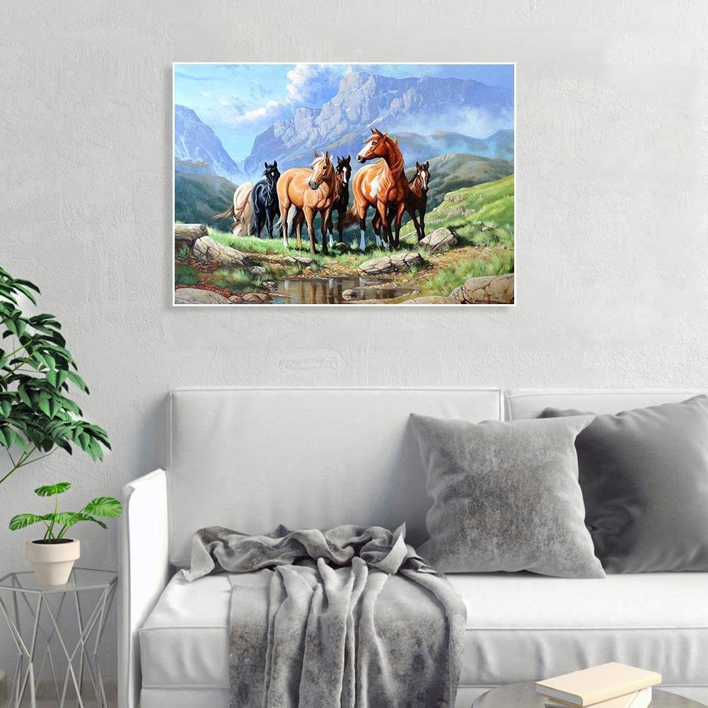Pintura Diamante - Rodada Completa - Cavalos D