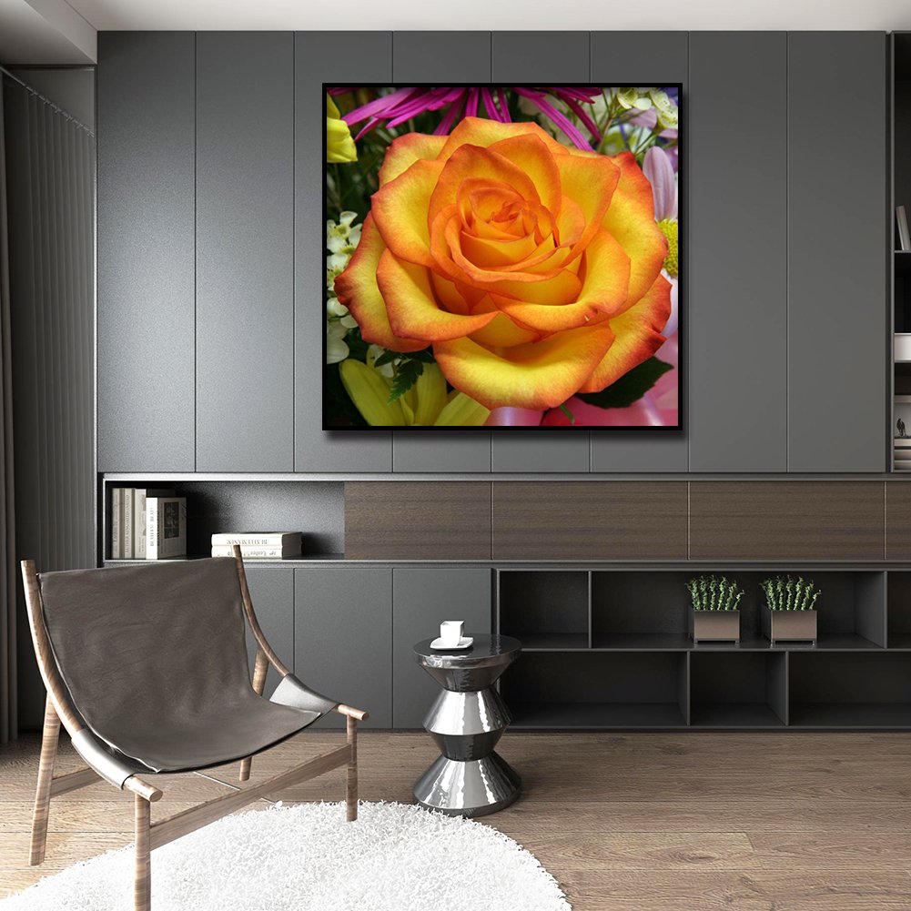Diamond Painting - Full Round - Yellow Rose