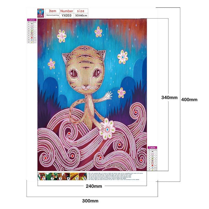DIY Cartoon Cat Partial Drill 5D Diamond Painting