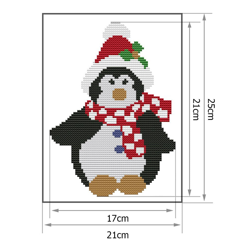 14ct Estampado Ponto Cruz - Pinguim (21*17cm)