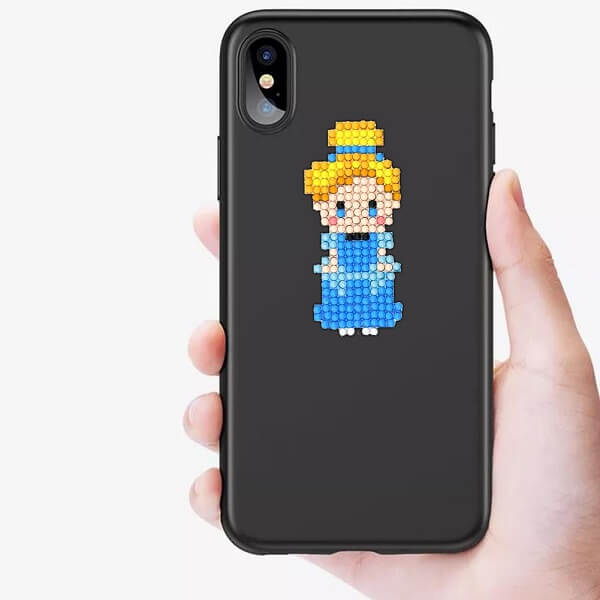 Cinderella diamond painting sticker on the cellphone