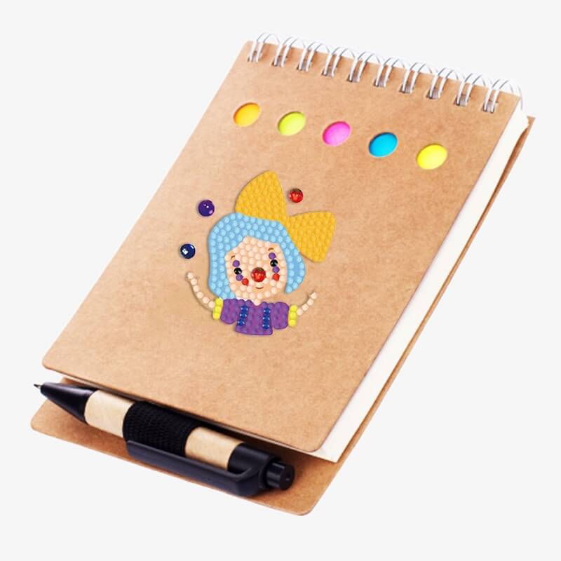clown 5d diy diamond painting sticker on book cover