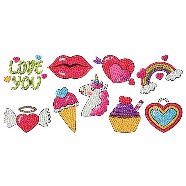 cute shape diamond painting stickers round drill