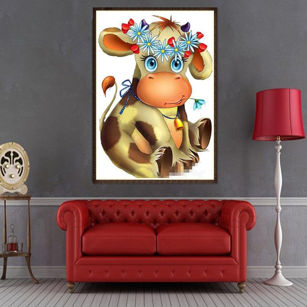Pintura Diamante - Volta Parcial - Desenho de Vaca