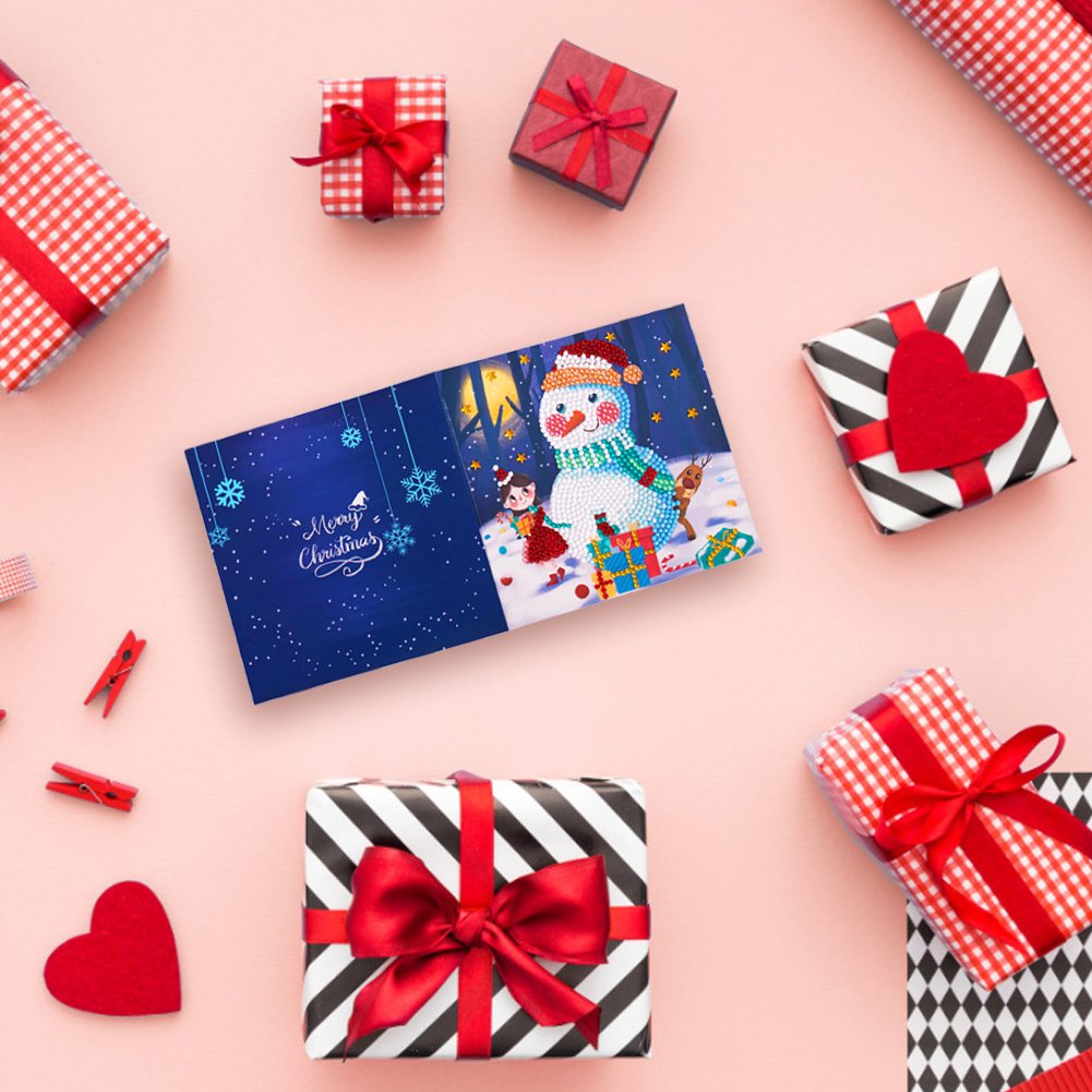 DIY Diamond Painting Greeting Card - Snowman B