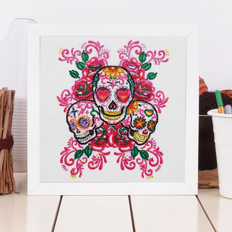 Colorful Skull Crystal Rhinestone Diamond Painting DIY to stick the diamond