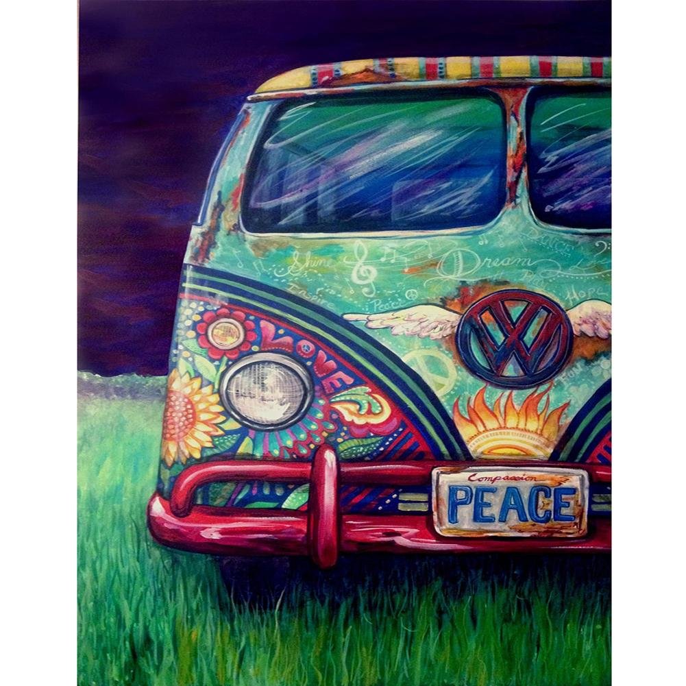 5D Diy Diamond Painting Kit Full Round Beads Car