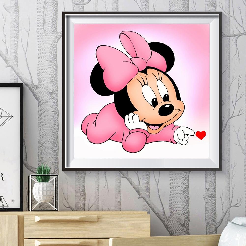 Baby Minnie Mouse Diamond Painting Kit Full Round Drills