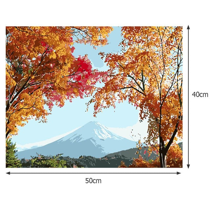 Painting By Numbers Kit DIY Far Mountain Hand Painted Canvas Home Wall Decor