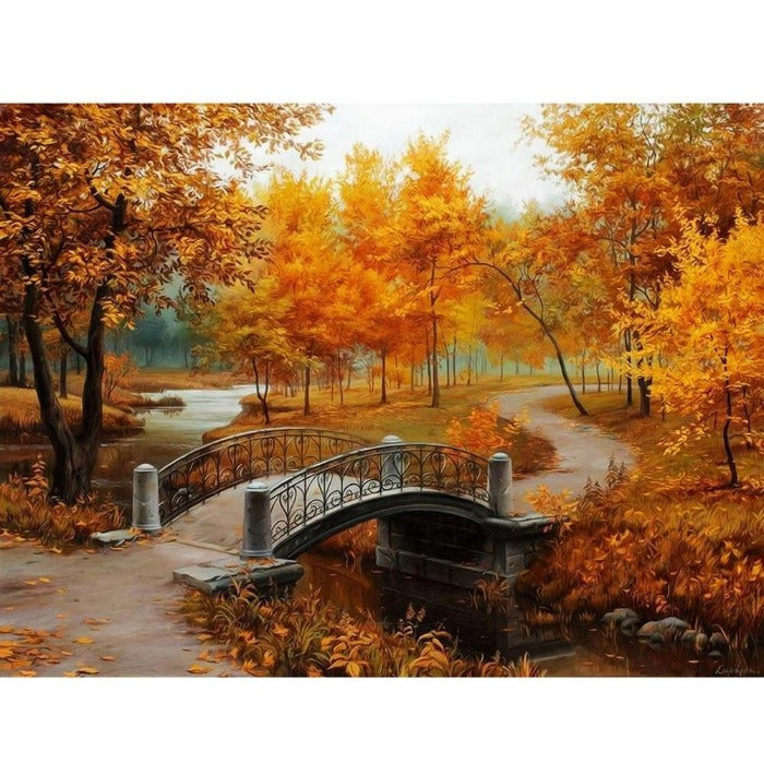 Paint By Number Digital Oil Painting Autumn Forest