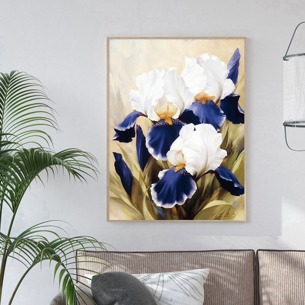 Diamond Painting - Full Round - White Flower