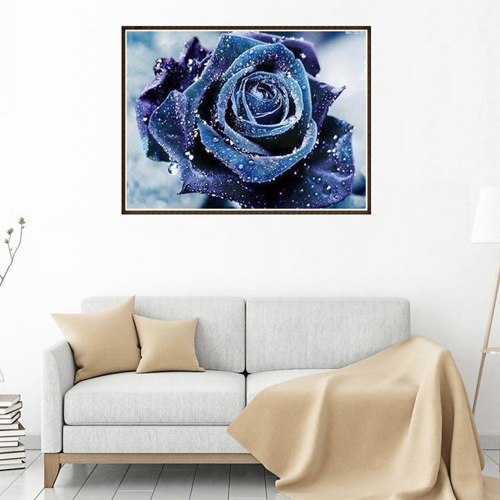 Diamond Painting - Partial Round - Blue Rose
