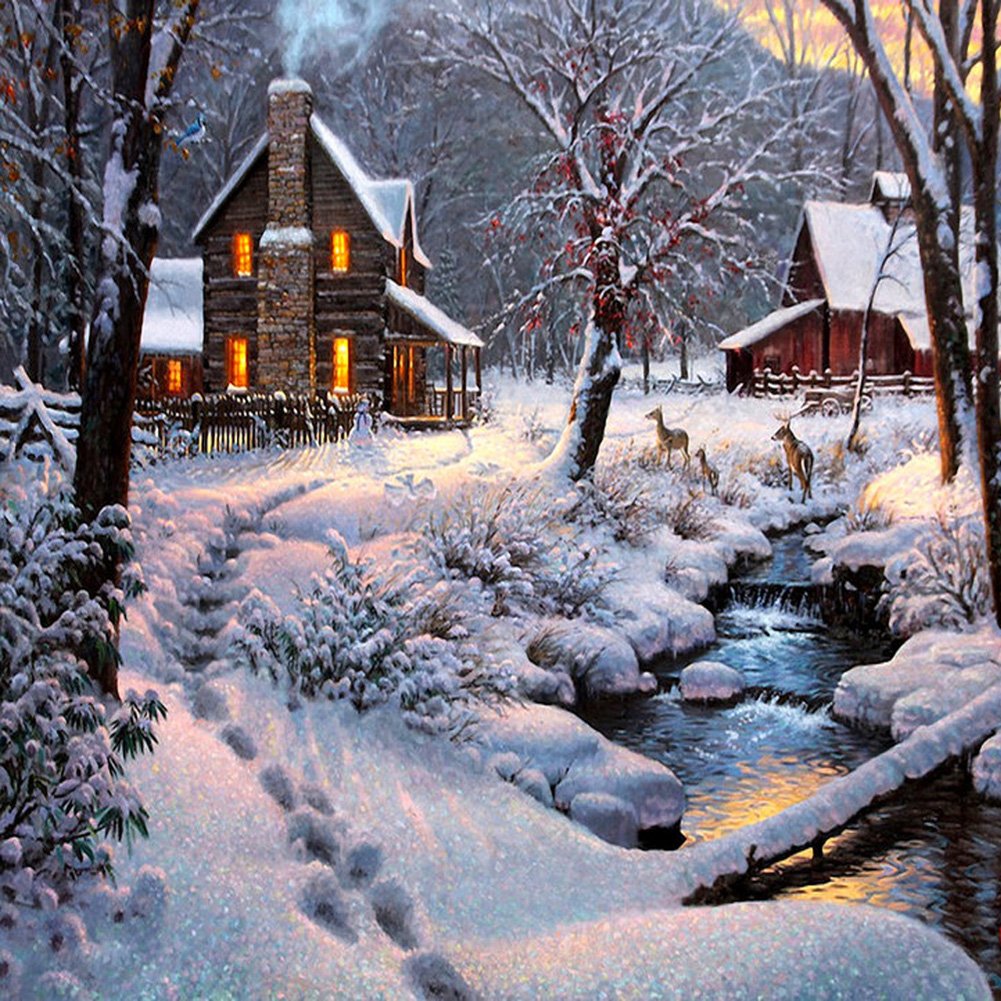 Diamond Painting - Full Round - Snow Day