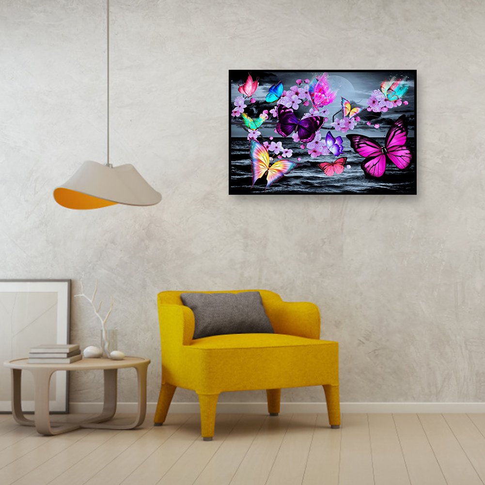 Diamond Painting - Full Round - Flower Butterfly G