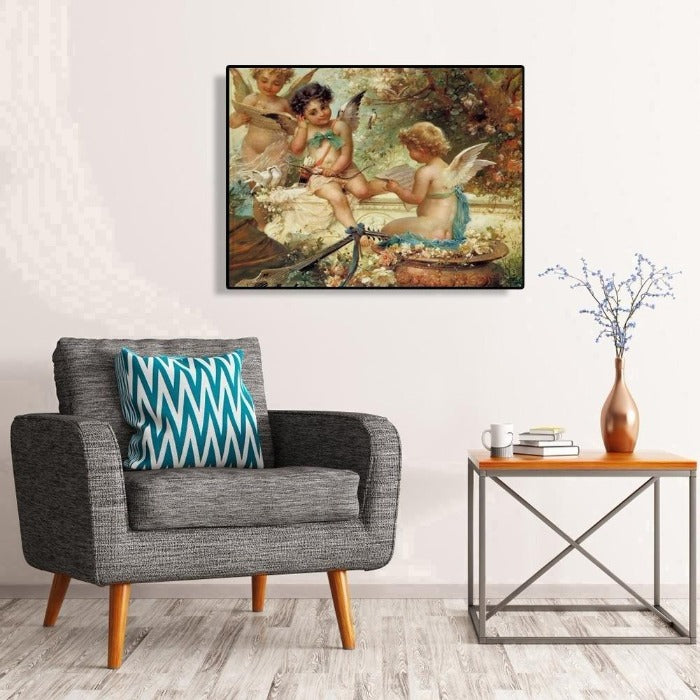Painting By Numbers Kit Angel Hand Painted Canvas Oil Art Picture Craft