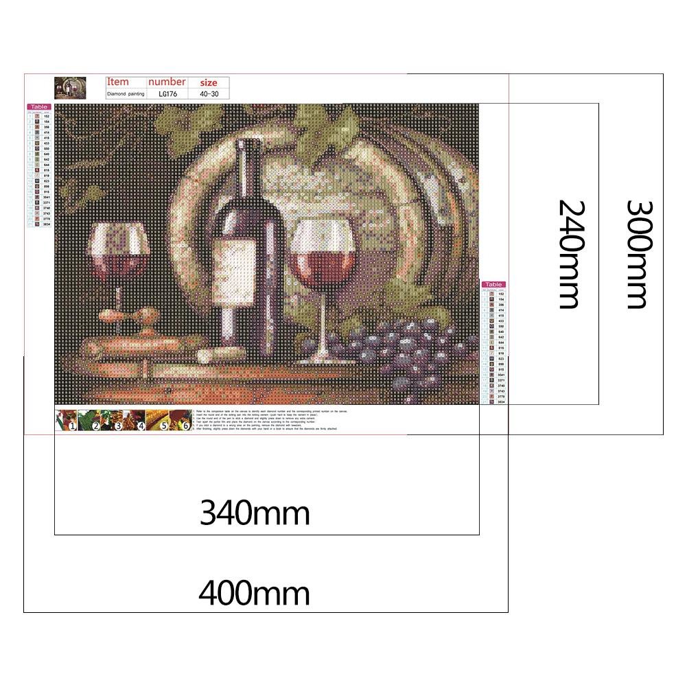 Pintura Diamante - Rodada Completa - Copo de Vinho