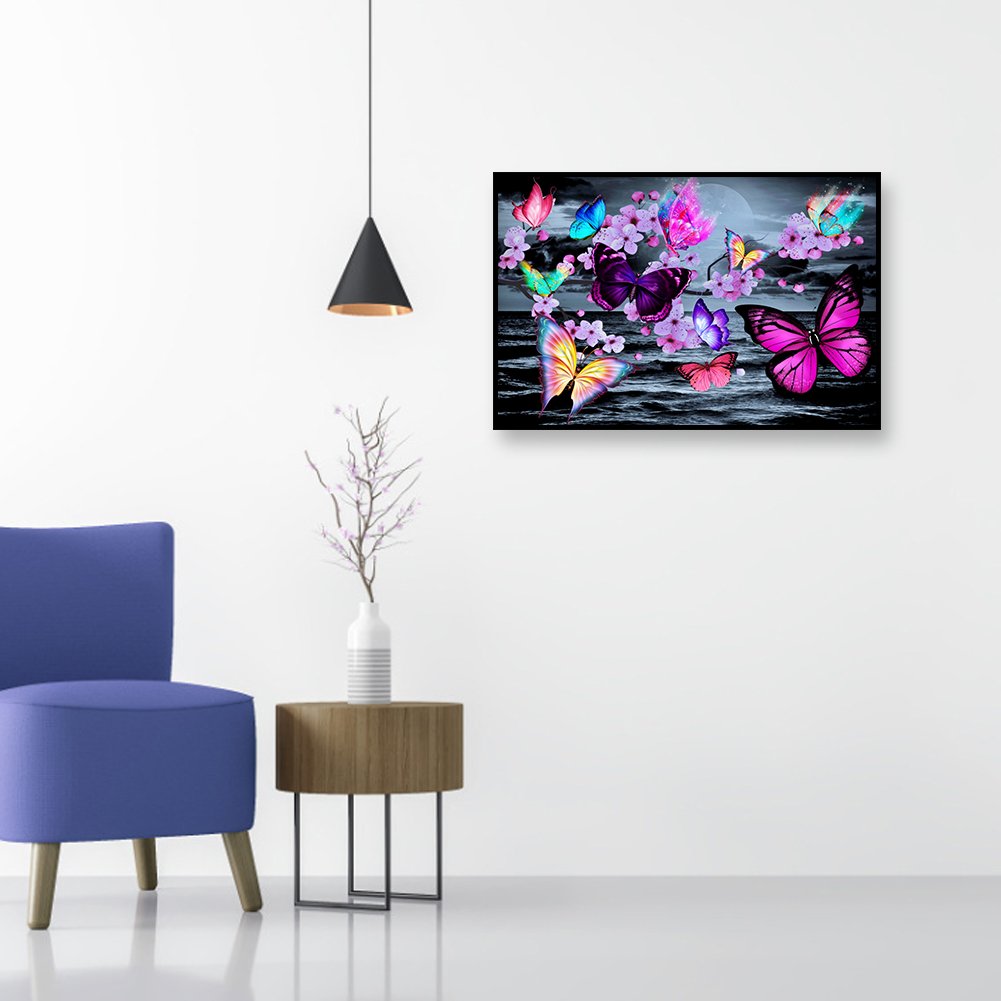 Diamond Painting - Full Round - Flower Butterfly G