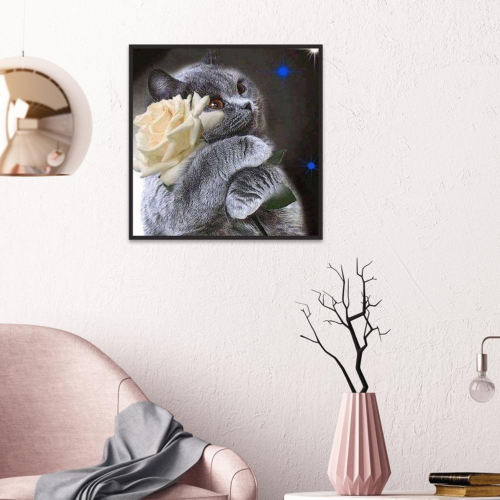 Diamond Painting - Full Round - Cat Rose