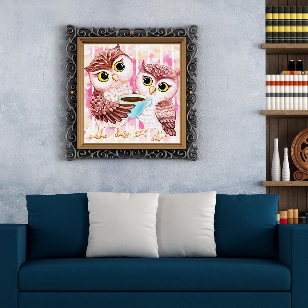 Diamond Painting - Full Round - Cute Owls