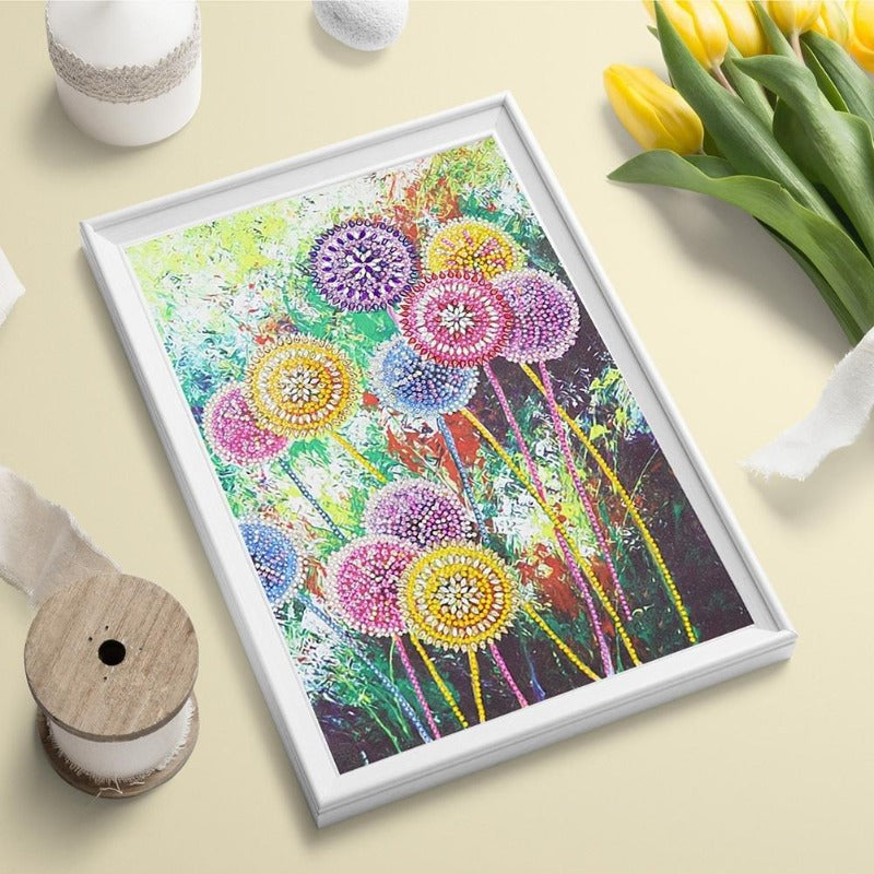 Dandelion Crystal Rhinestone 5D Diamond Painting (Part Drill) Approx.40*30cm