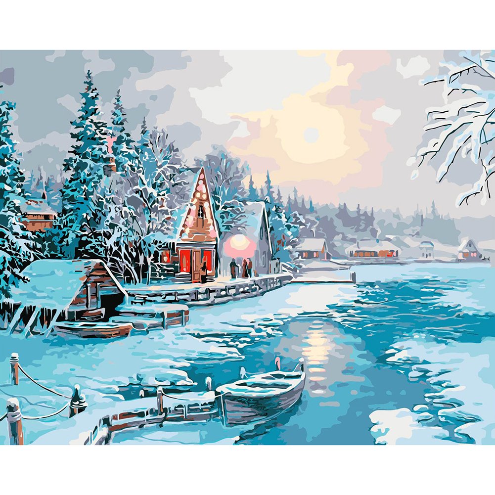 Paint By Number Oil Painting Snow River (40*50cm)