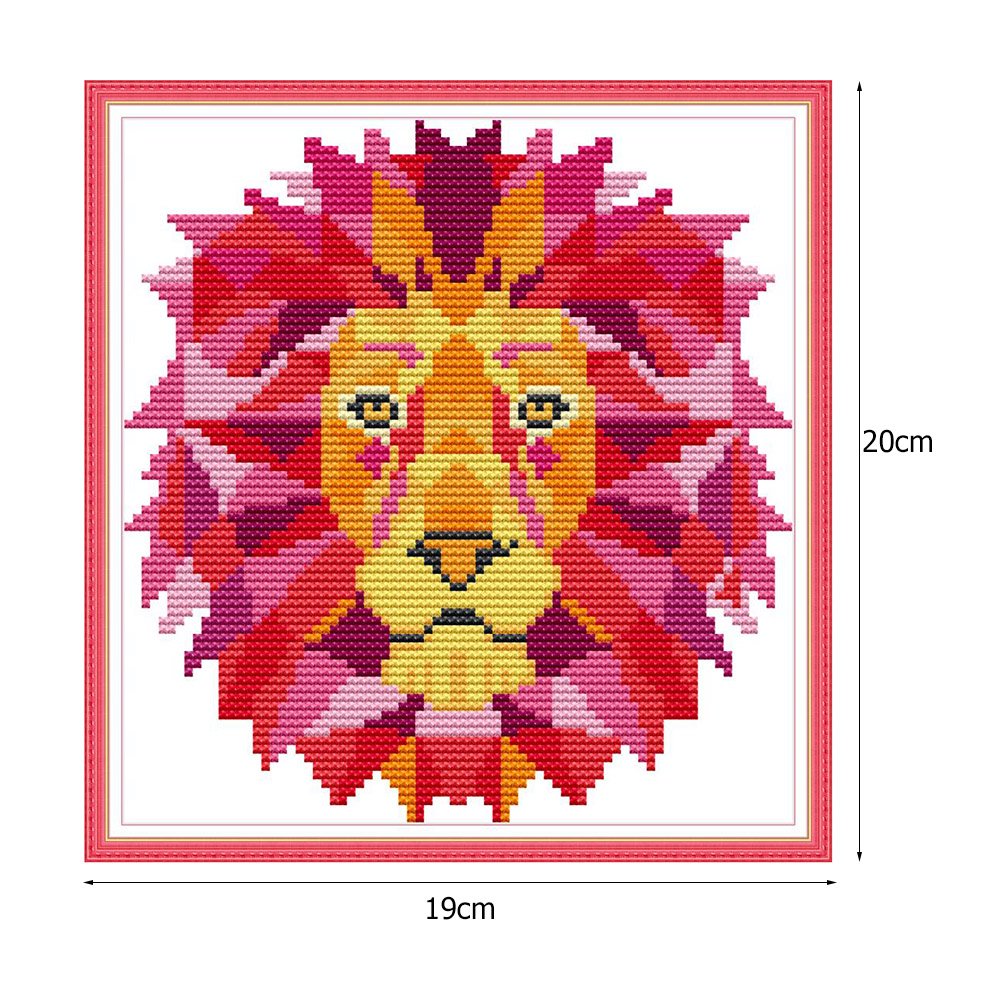 14ct Estampado Ponto Cruz - Leão (19*20cm)