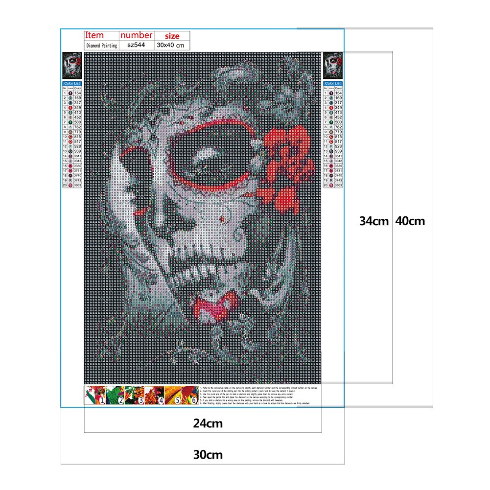 Diamond Painting - Full Round - Skull Beauty