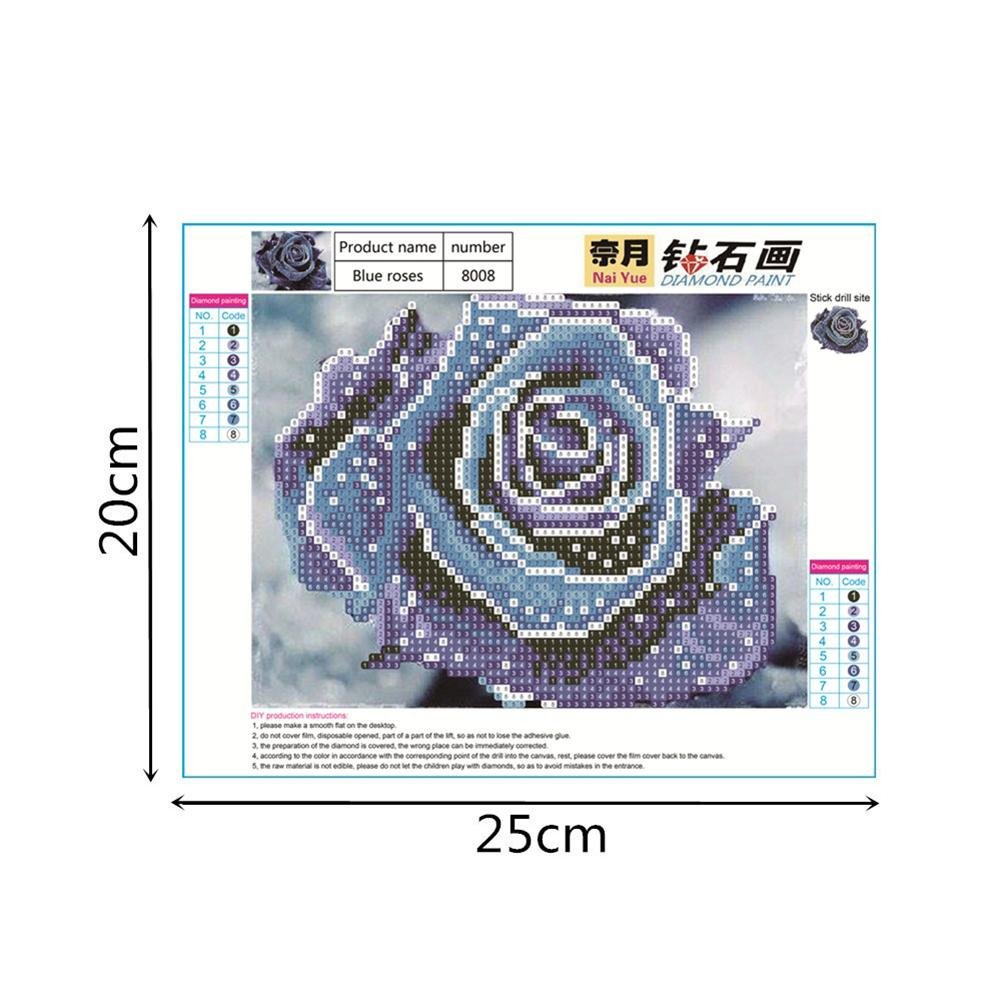 Diamond Painting - Partial Round - Blue Rose