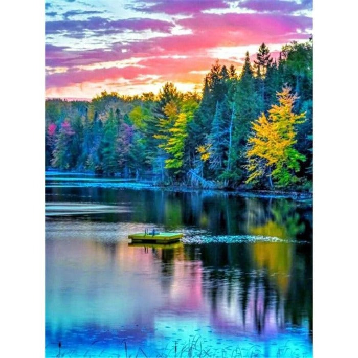Grove River Hand Painted Canvas Oil Art Picture Craft Home Wall