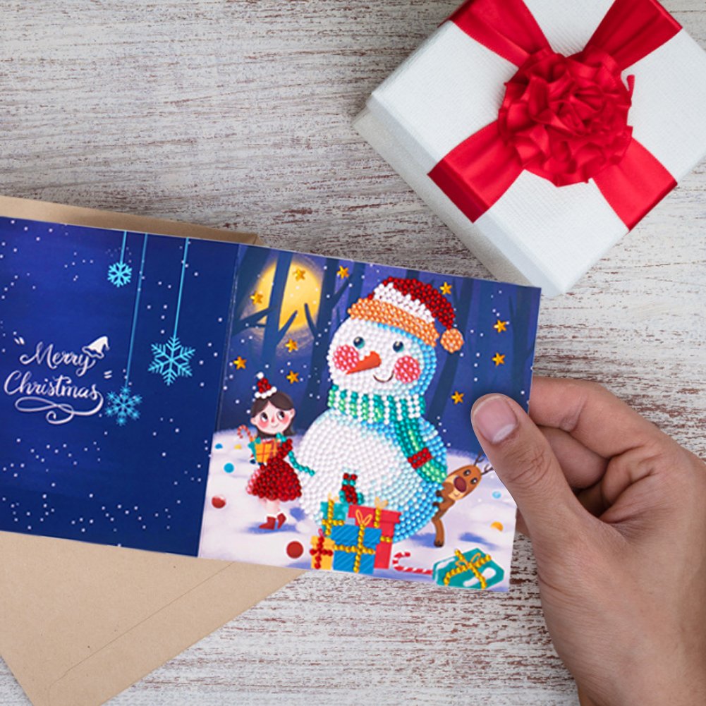 DIY Diamond Painting Greeting Card - Snowman B
