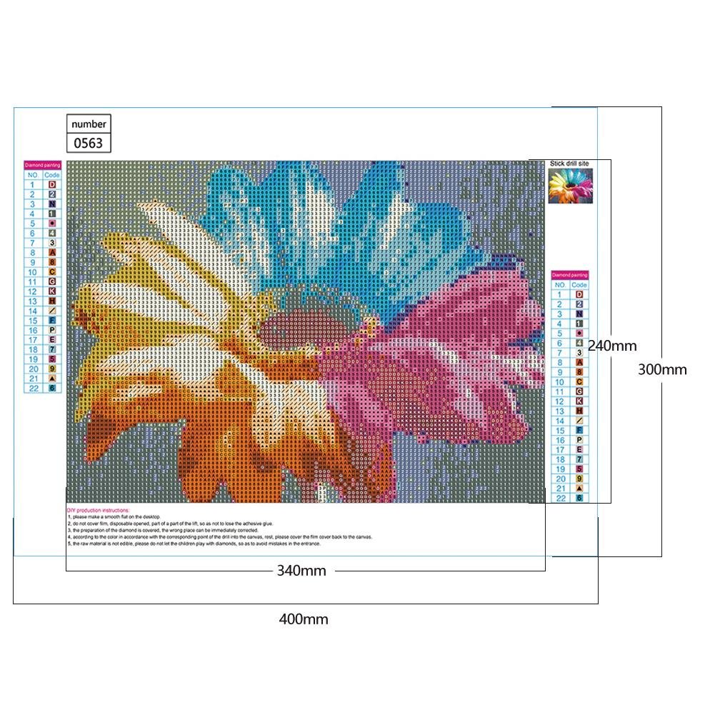 Diamond Painting - Full Round - Colorful Flower C