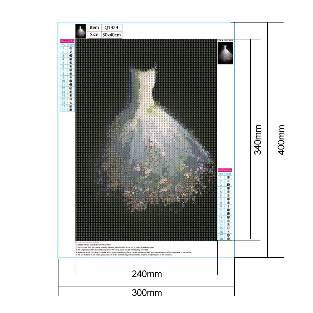 Diamond Painting - Full Round / Square - Wedding Dress A