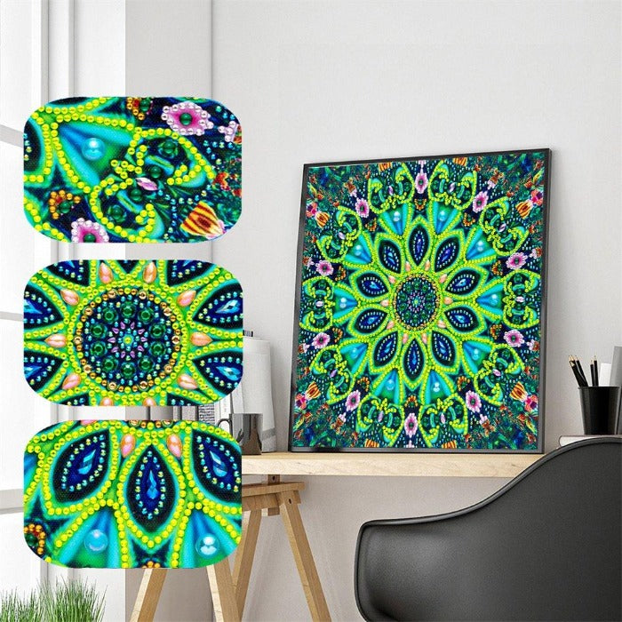 Diamond Painting Art Crystal Rhinestone Green Mandala