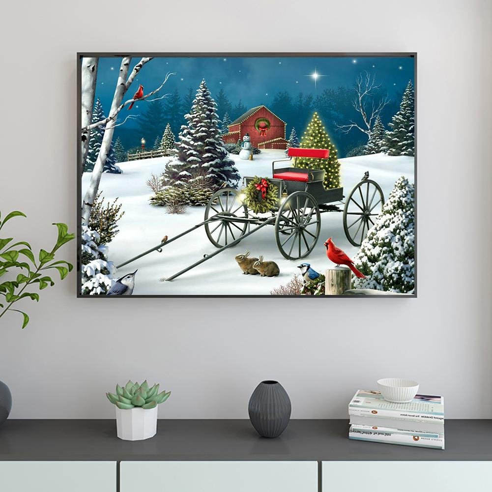 Pintura Diamante - Rodada Completa - Carruagem de Natal