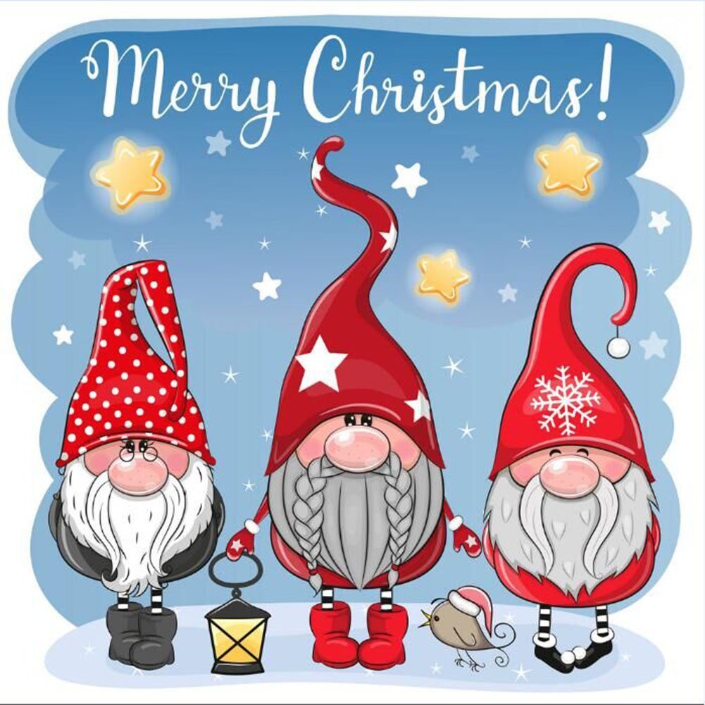 5D Diy Diamond Painting Kit Full Round Beads Merry Christmas (35*35cm)