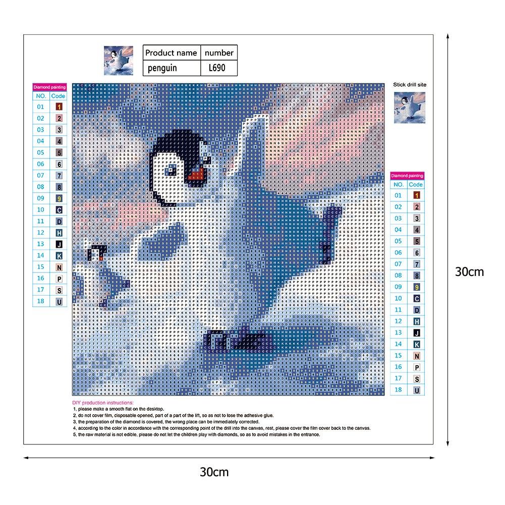 Diamond Painting - Full Round - Cute Penguin
