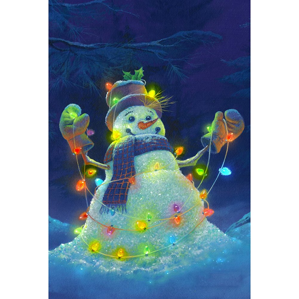 5D Diy Diamond Painting Kit Full Round Beads Snowman