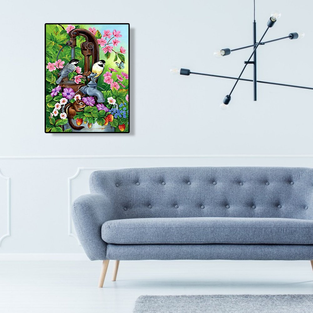 Diamond Painting - Full Round - Flower Bird D