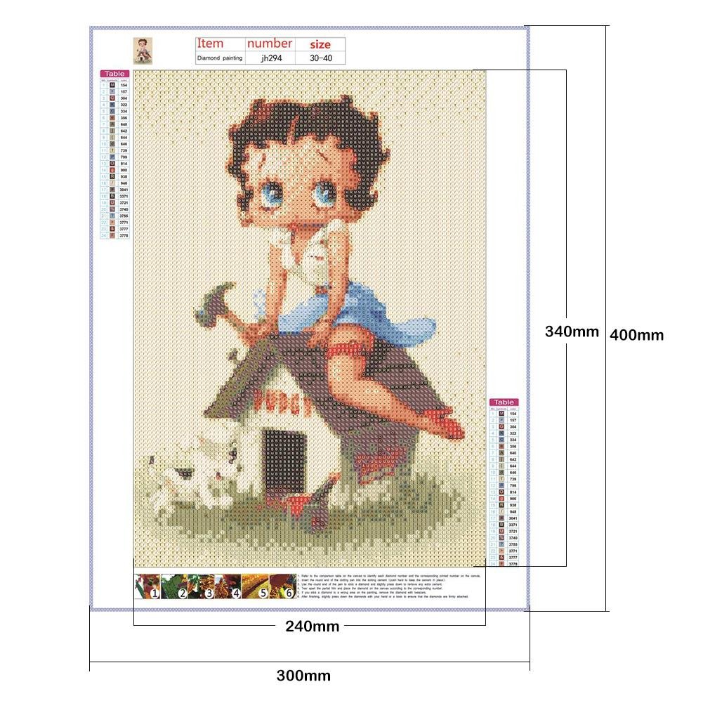Diamond Painting - Full Round - Betty Boop Repairs The Dog Kennel