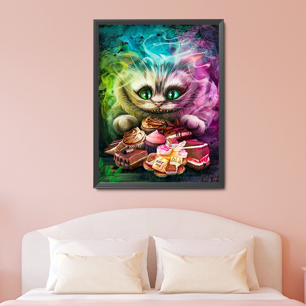 5D DIY Diamond Painting Kit - Full Round - Cat and Snack