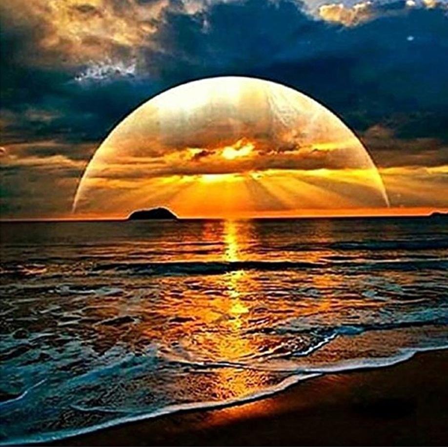 Diamond Painting - Full Round - Rising Sun Sea