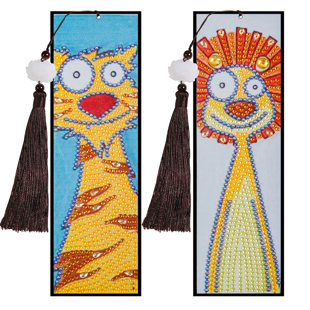 2pcs DIY Diamond Painting Bookmark with Tassel Animal