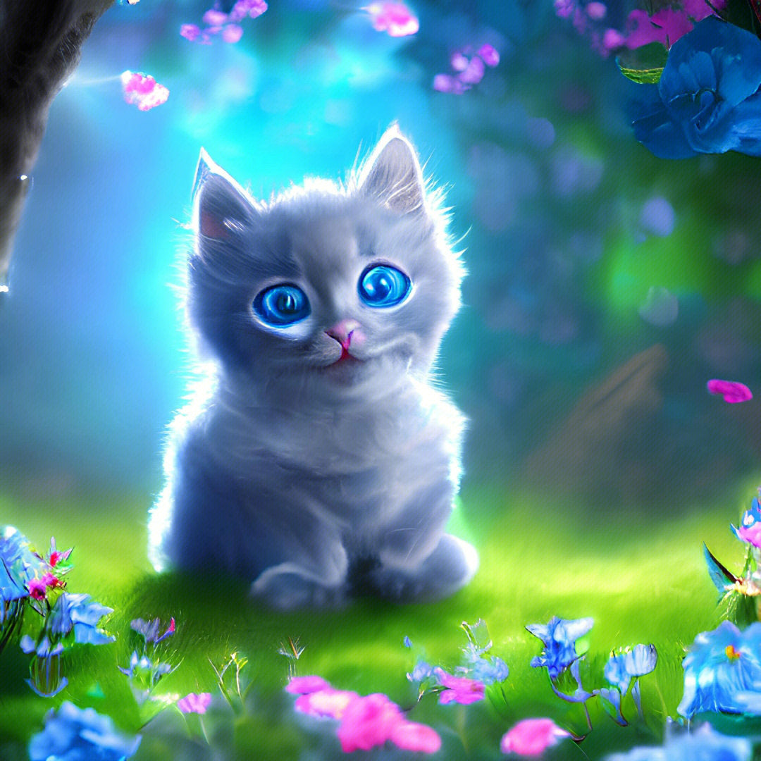 Cat | Full Round/Square Diamond Painting Kits 40x40cm 50x50cm C