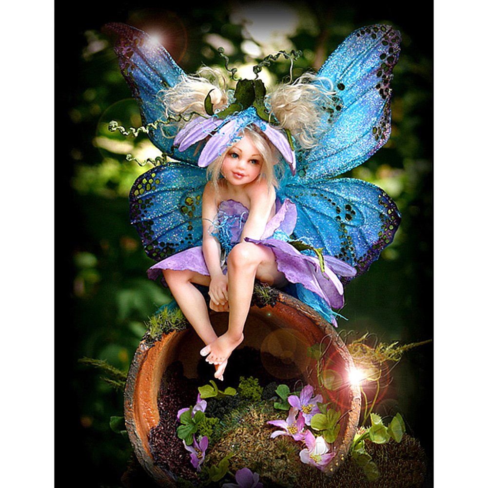 5D Diy Diamond Painting Kit Full Round Beads Fairy Girl