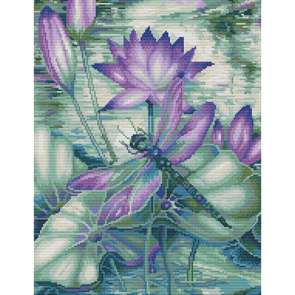 11ct Stamped Cross Stitch Dragonfly(50*40cm)
