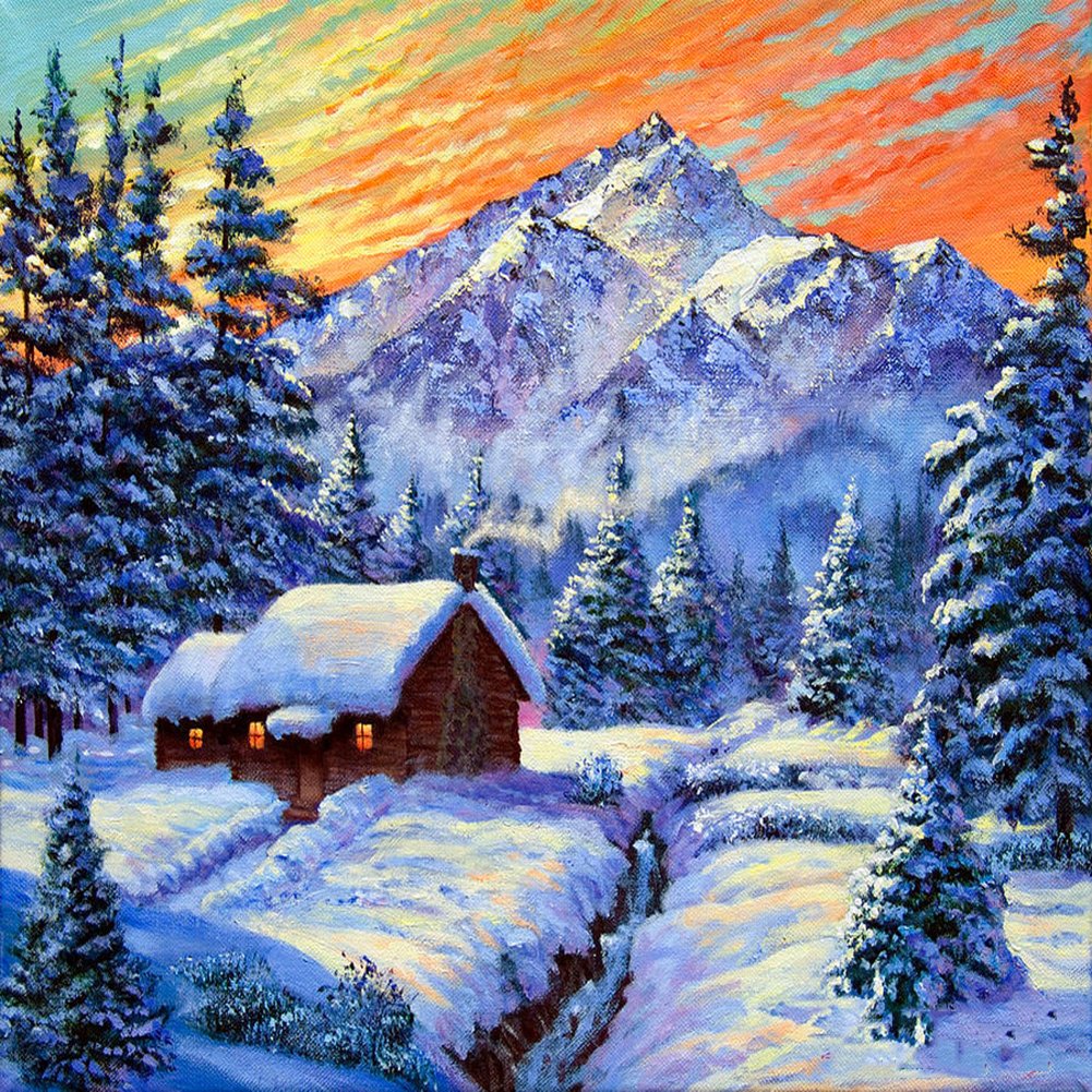 Diamond Painting - Full Round - Snow Mountain