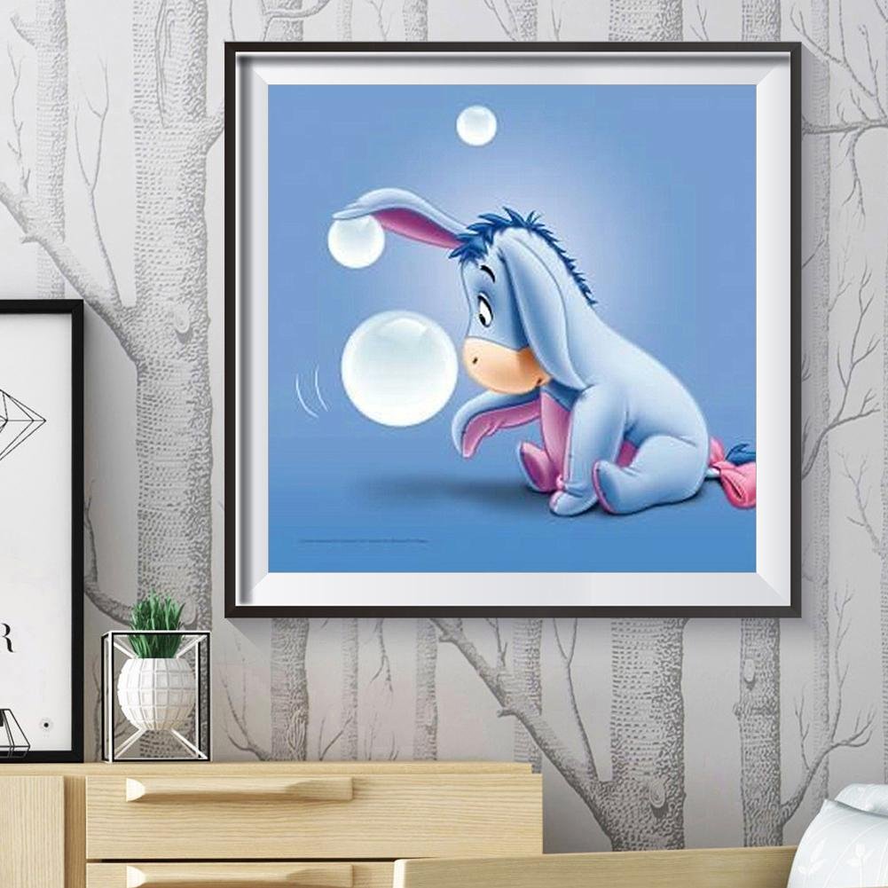 Eeyore Playing Bubbles Diamond Embroidery On Canvas